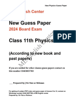 Class 11 Physics Guess Paper