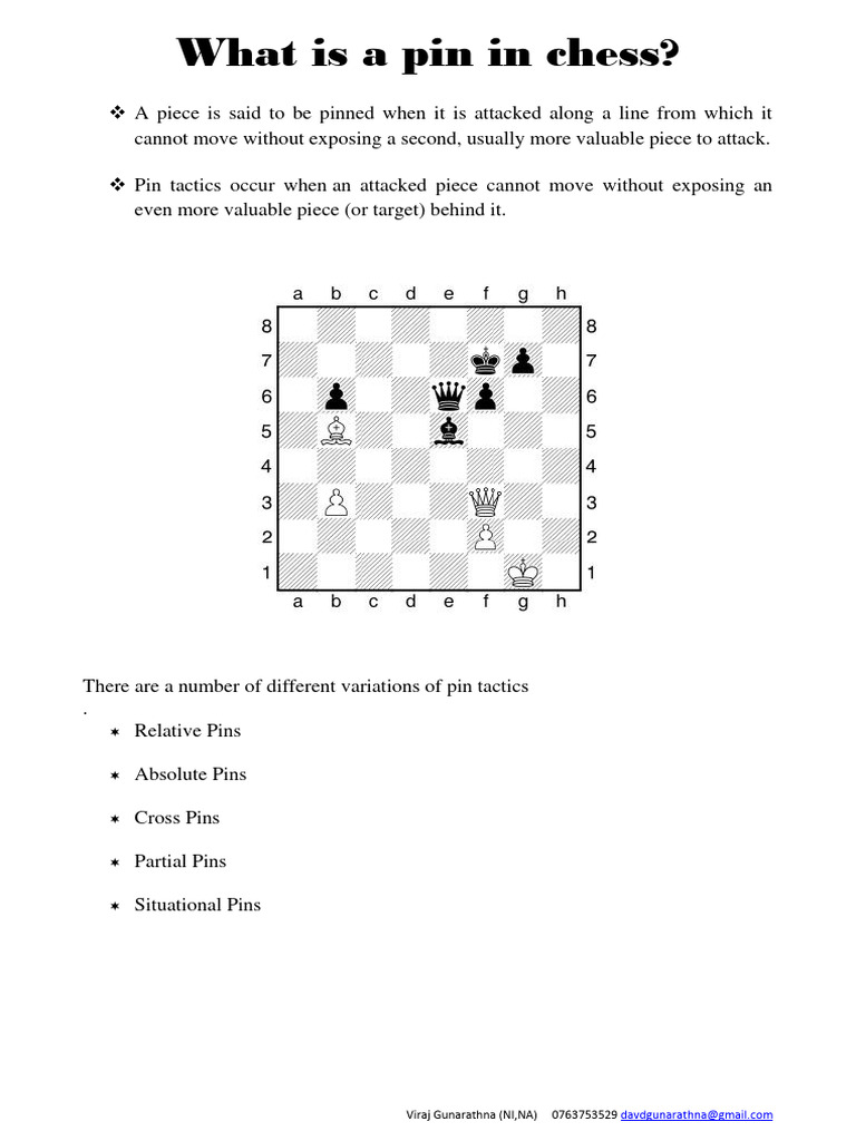Understanding Chess Pin Tactics | PDF | Chess | Game Theory