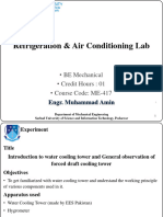 RAC Lab 03 Introduction To Water Cooling Tower and General Observation of