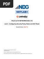 Lab 5 Configuring Security Policy Rules and NAT Rules