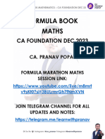 Formula Book Maths: Ca Foundation Dec 2023