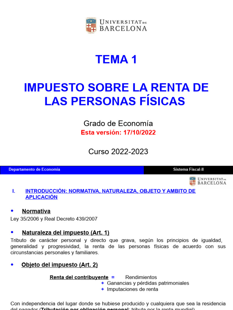 ECO Esquemas IRPF 2022-2023 | PDF | Impuestos | Impuesto sobre la renta
