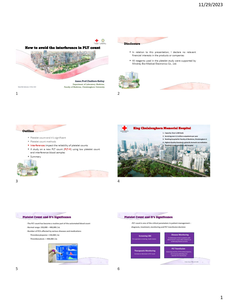 Platelet Count Interference Guide | PDF | Platelet | Body Fluids