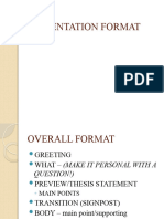 Presentation Format
