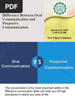 Oral Vs Purposive Communication