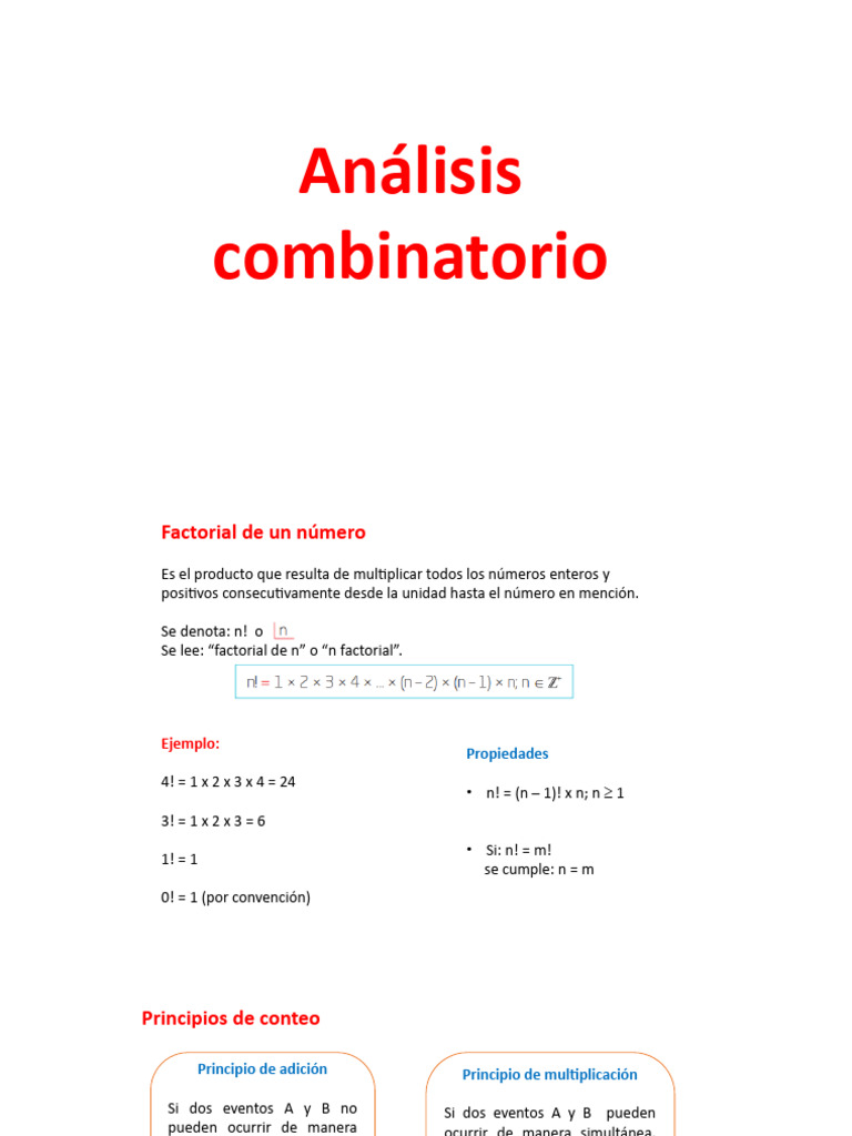 Análisis de Factoriales y Permutaciones | PDF | Multiplicación ...