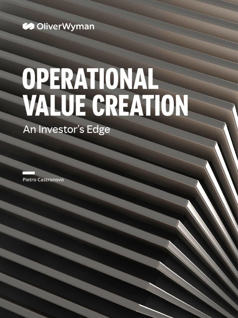 Operational Value Creation An Investors Edge Pdf Investing Supply