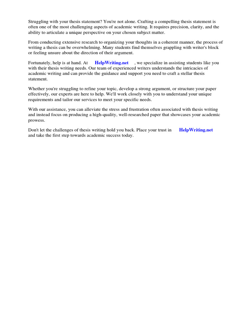 Thesis Statement Writing Guide | PDF | Essays | Thesis