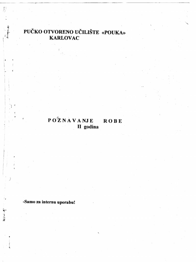 Poznavanje Robe II | PDF