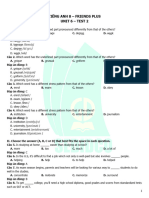 Tieng Anh 8 Friends Plus - Unit 6 - Test 2 (Key)