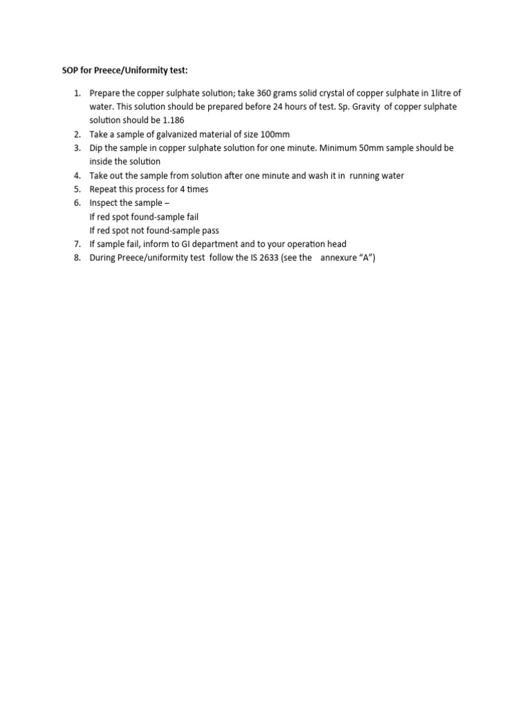 SOP For Preece | PDF | Cooking, Food & Wine | Science & Mathematics