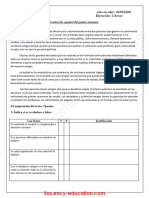 Control de Español Del Primer Trimestre: 1-Indica Si Es Verdadero o Falso