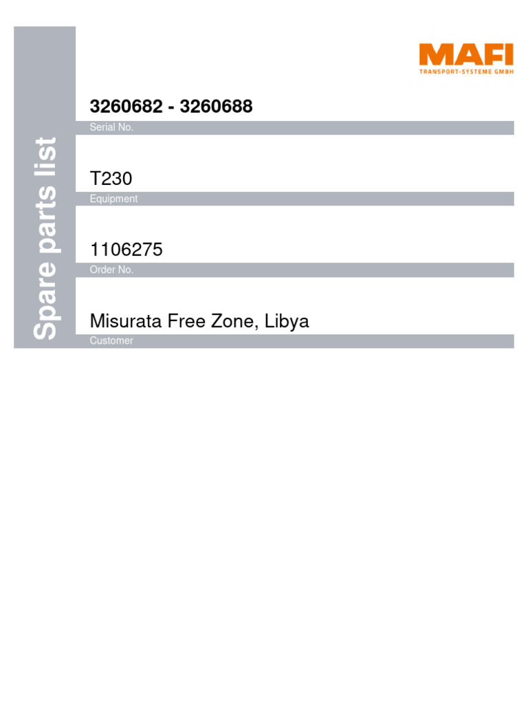 spare parts list 3260682 - 3260688 | PDF | Axle | Steering