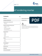 Properties of Rendering Mortar