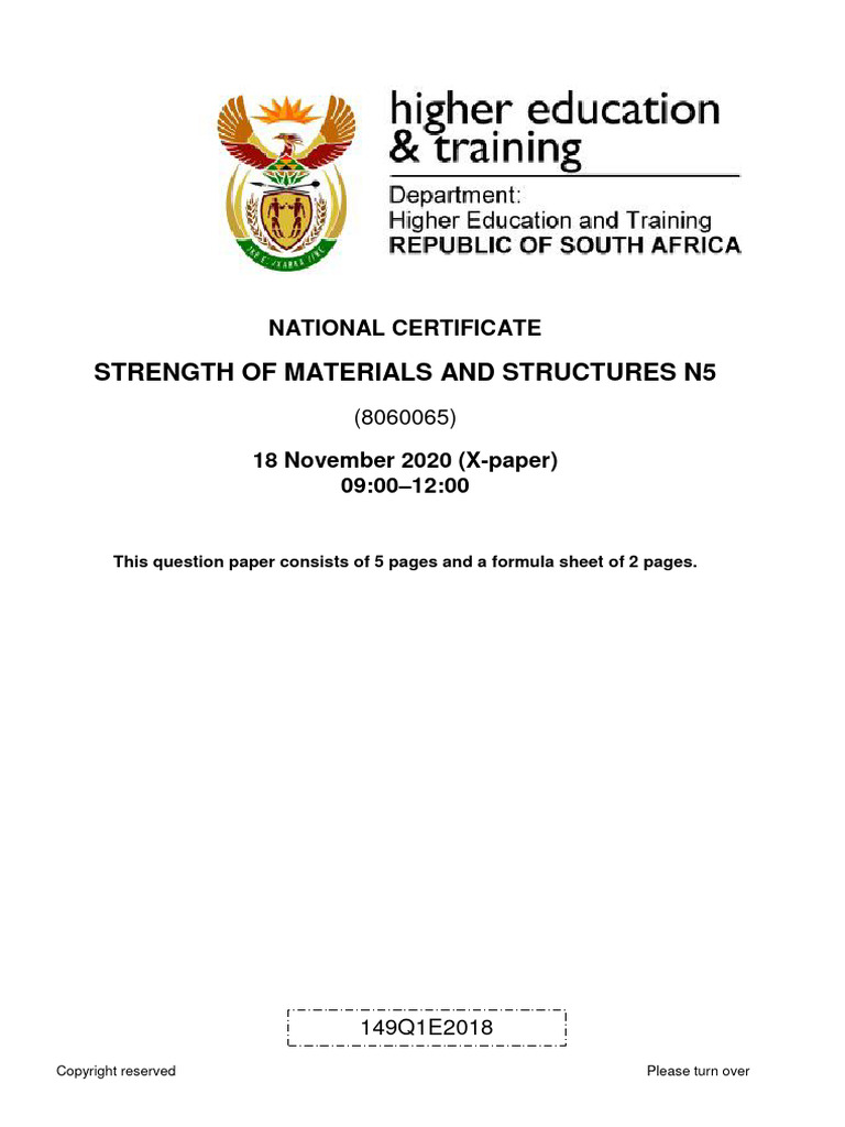 N5 Strength of Materials and Structures November 2020 PDF Strength Of Materials Fracture