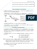 ResumoFQ9 - Distancia Deslocamento e Velocidade