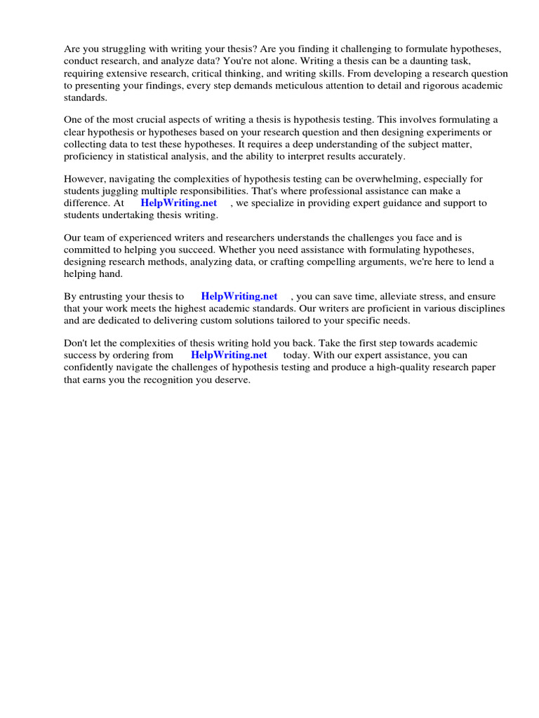 Hypothesis Testing Research Paper Example | PDF | Hypothesis | Null ...