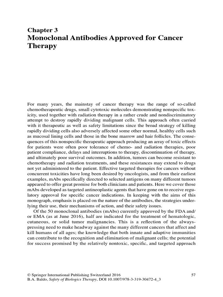 Monoclonal Antibodies Approved For Cancer Therapy | PDF | B Cell ...