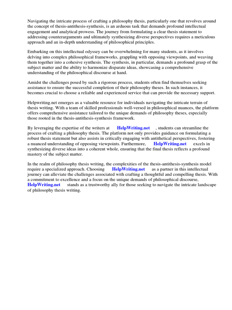 Philosophy Thesis Antithesis Synthesis | PDF | Dialectic | Georg