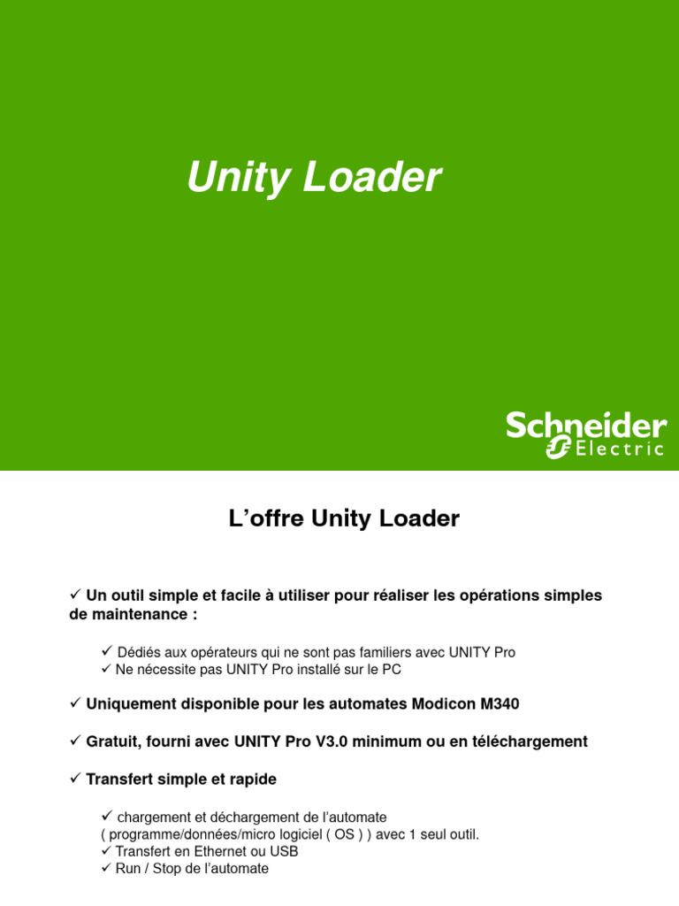 Outil gratuit Unity Loader pour Modicon M340 | PDF | Unity (Moteur de ...