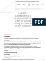 Lab 75 - Establishing A Reverse Shell On A Linux Target Using Msfvenom and Metasploit