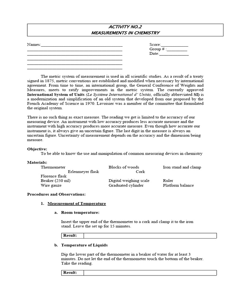 ACTIVITY-NO.2_Measurement-in-Chem | PDF | Measurement | Density