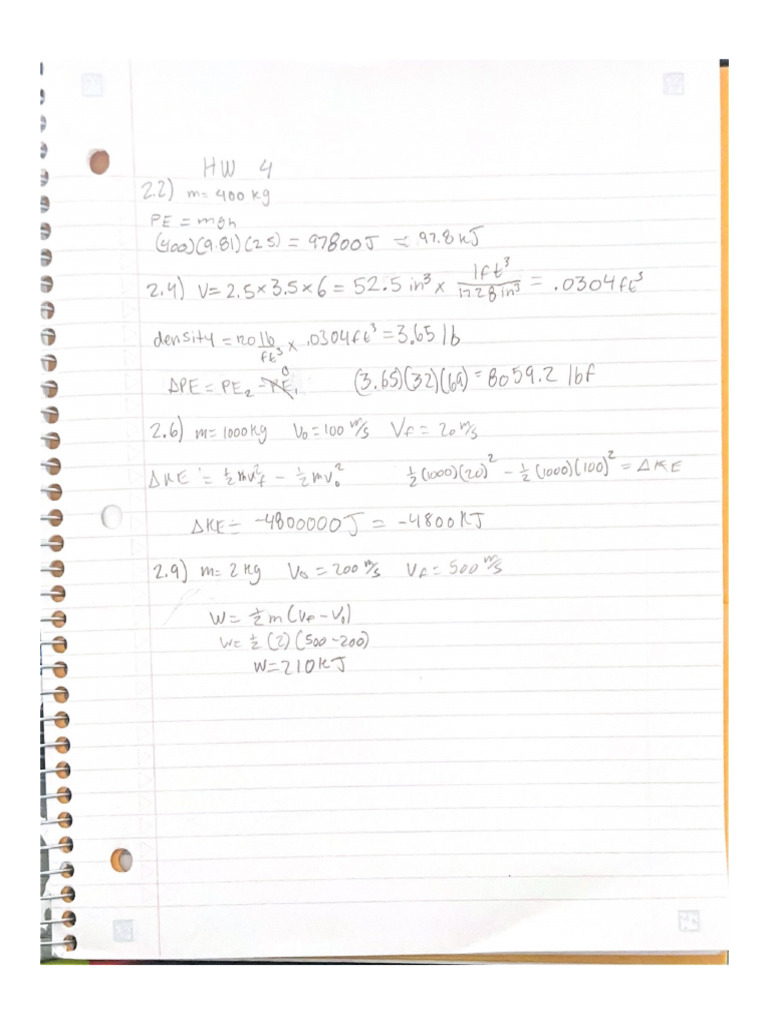Thermo HW 4 | PDF