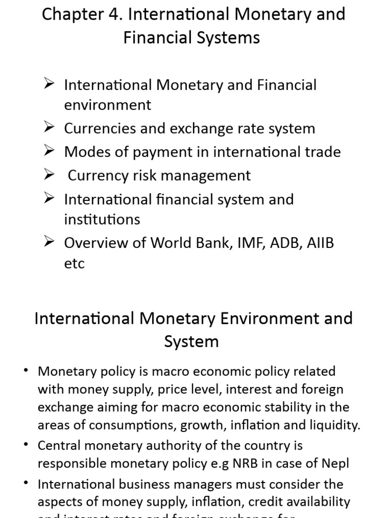 International Monetary and Financial Systems | PDF | Monetary Policy ...