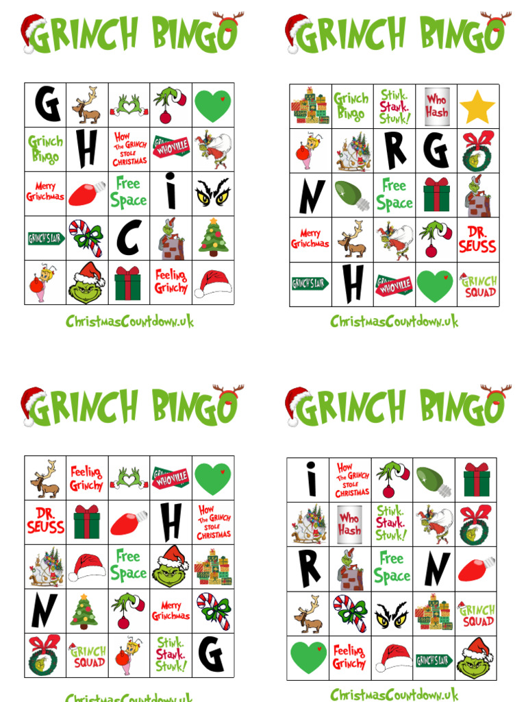 grinch-bingo 2 | pdf | dr. seuss | christmas fiction