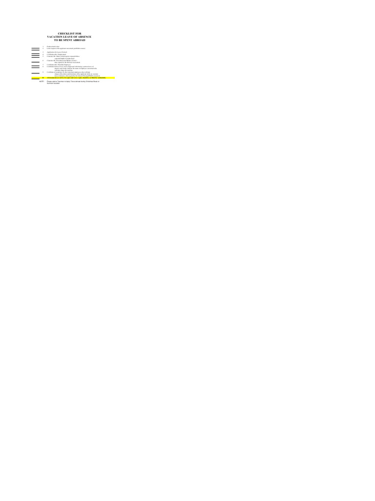 Travel Abroad Checklist PDF