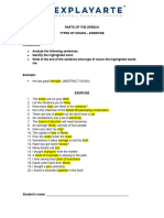 PARTS OF THE SPEECH-types of Nouns Exercise