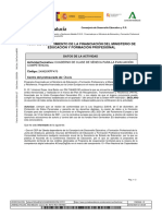 Toma de Conocimiento de La Financiación Del Ministerio de Educación Y Formación Profesional