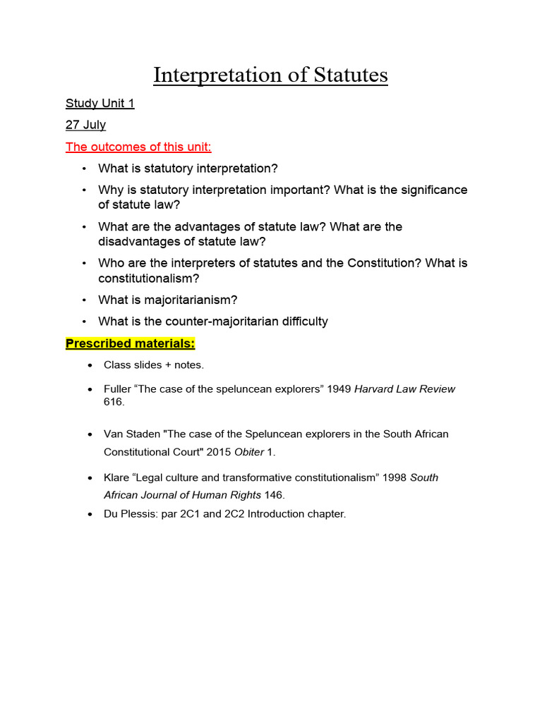 Interpretation of Statutes PDF Justice Crime & Violence