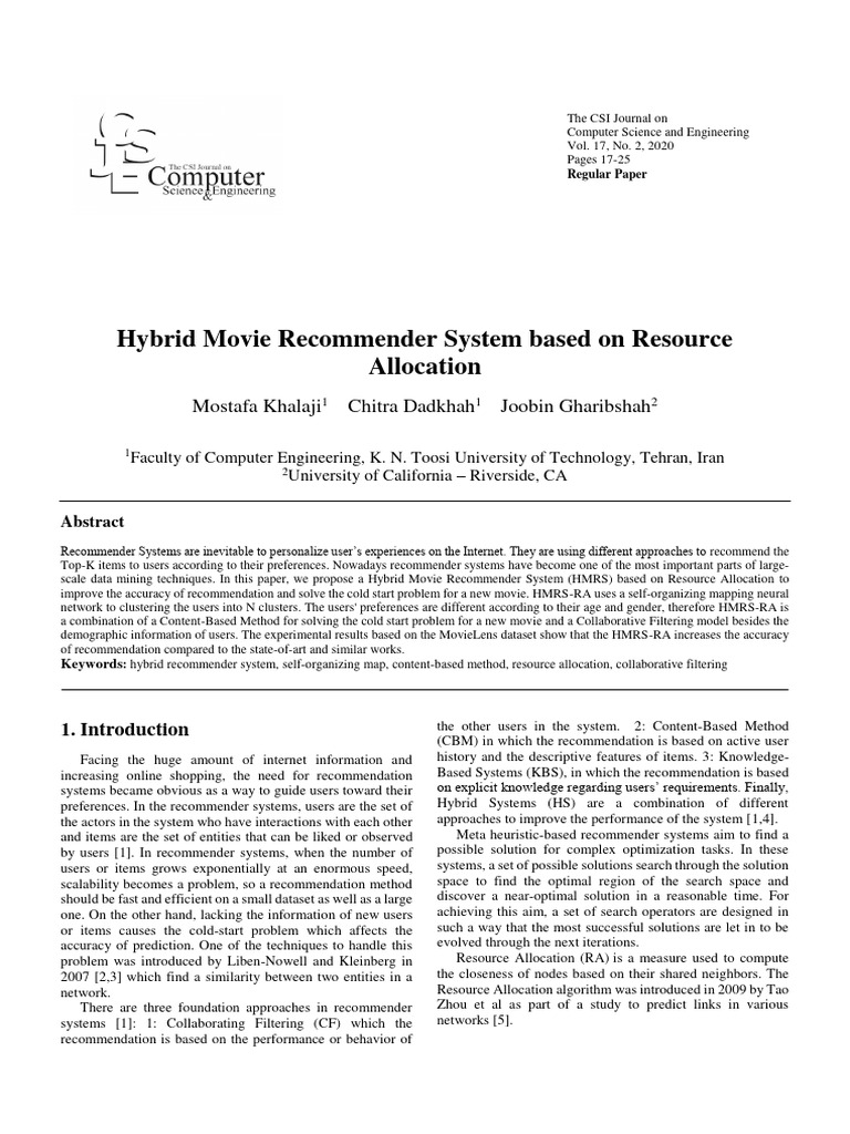 Hybrid Movie Recommender System Design | PDF | Cluster Analysis | Computing