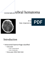 Intracerebral Hematoma: DR Sriranganth HS Dept. of General Surgery, JJMMC
