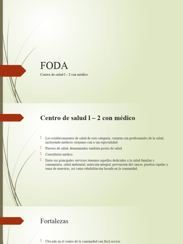 FODA | PDF | Análisis FODA | Cuidado de la salud