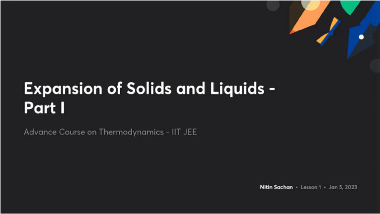 Expansion of Solids and Liquids Part I No Anno | PDF