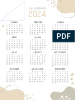 Calendario Diseño Colores Marrones 2024