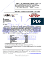 Umesh Saini BDA Offer Letter