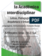 Programação - Jornada Acadêmica Interdisciplinar: Letras, Pedagogia e Arquitetura e Urbanismo