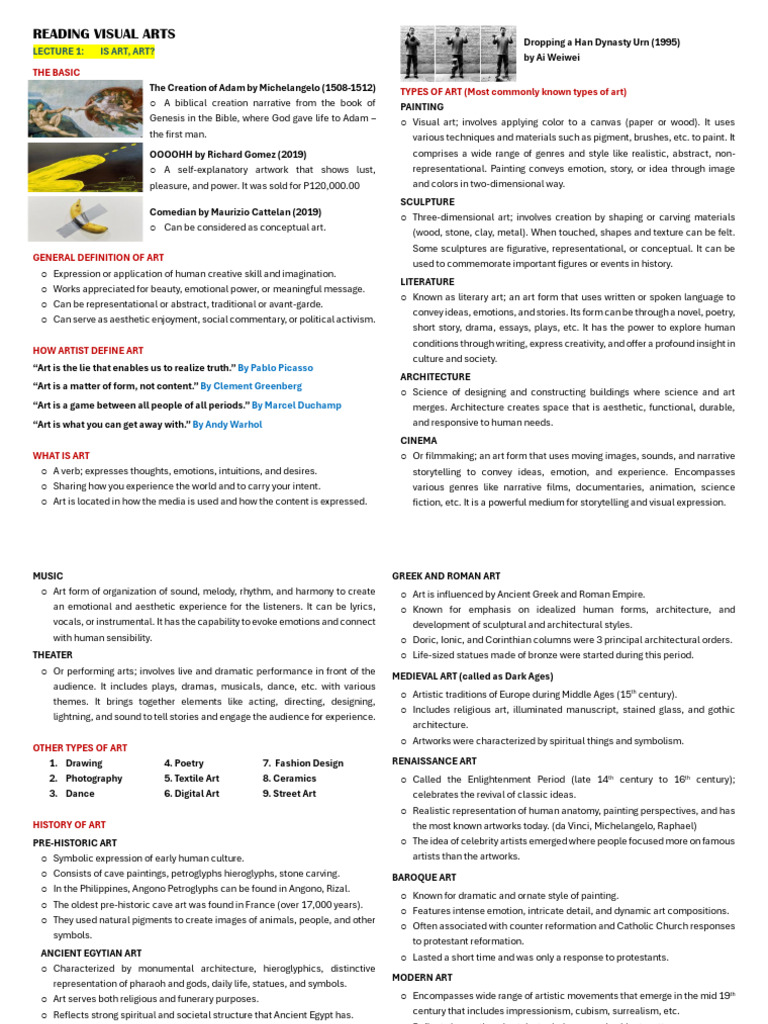 Rva Notes Pdf Composition Visual Arts Impressionism