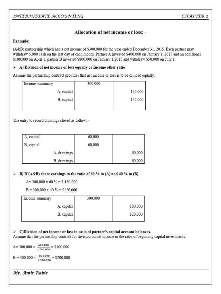 Partnership Profit Allocation Strategies | PDF | Partnership | Net Income