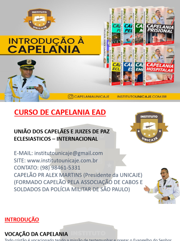 Introdução A Capelania 01 PDF | PDF | Capelão | Jesus