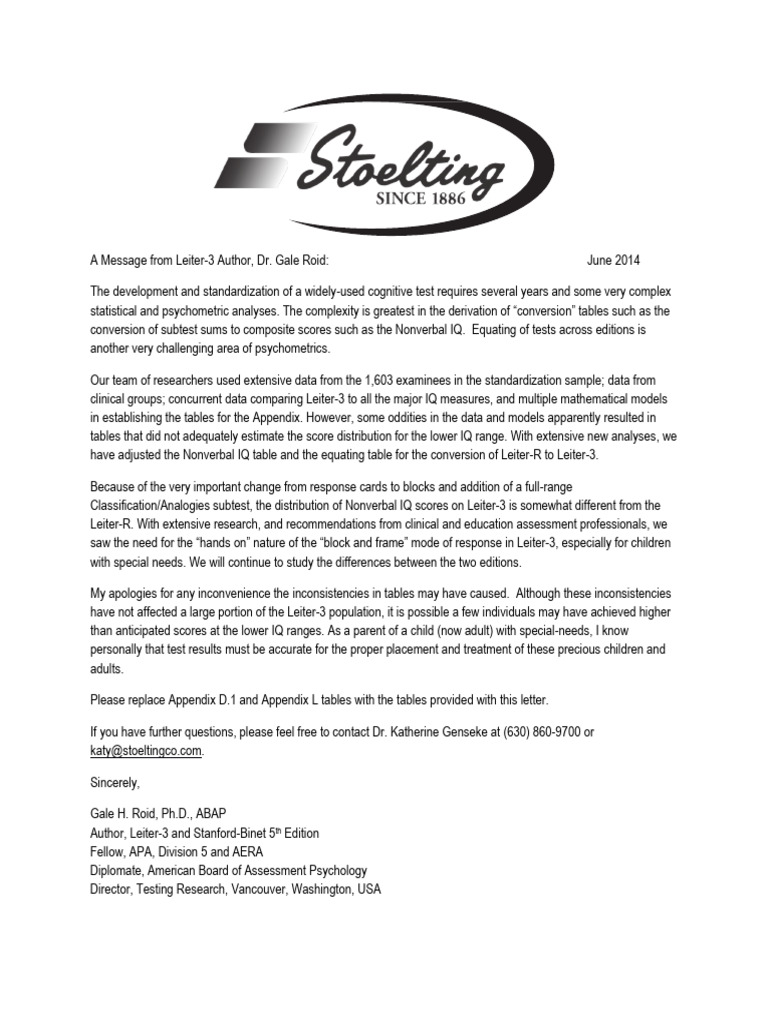Leiter-3 Cognitive Assessment Updates | PDF | Hearing Loss ...