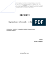 Referat Regionalizarea Româniai