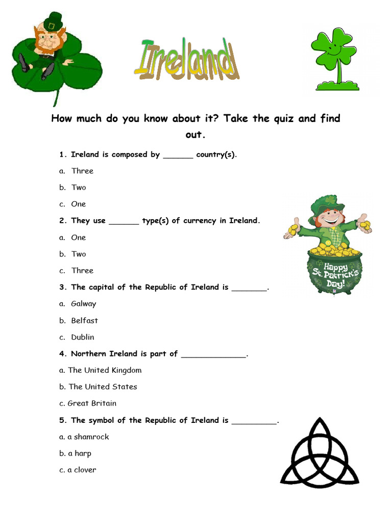 Ireland Quiz: Test Your Knowledge | PDF