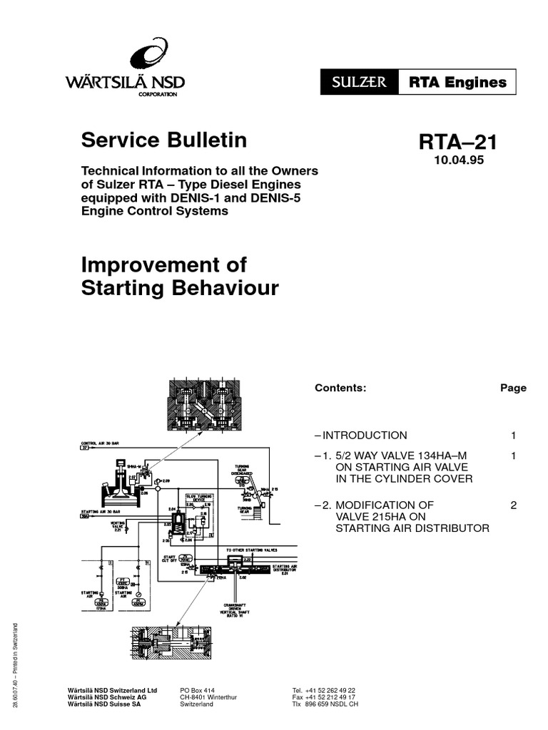 RTA-21 Service Bulletin on Valve Modifications | PDF | Valve | Piston