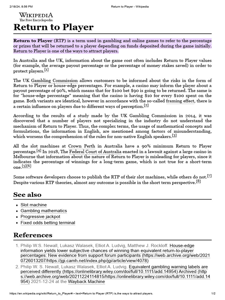 Understanding Return to Player (RTP) | PDF | Slot Machine | Gambling