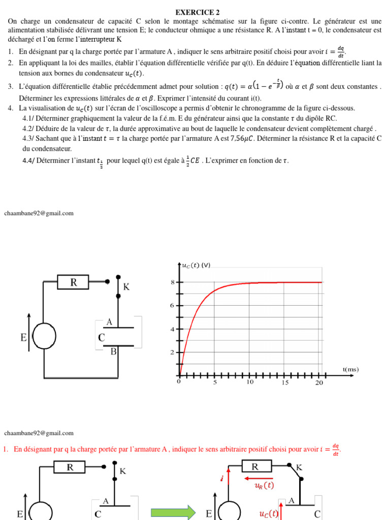 Équation Différentielle d'un Circuit RC PDF Condensateur — free download