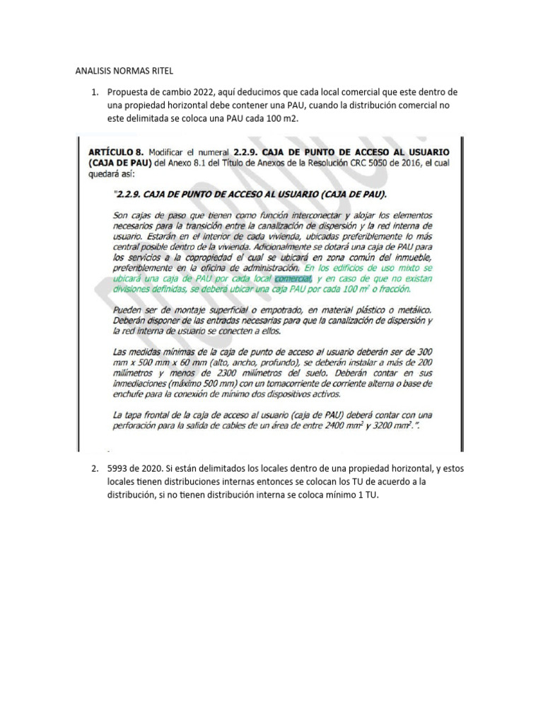 Analisis Normas Ritel | PDF | Telecomunicaciones | Regulación